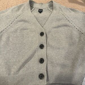 GAP Soft Knit Button-Front Cardigan – Size XL – Light Grey